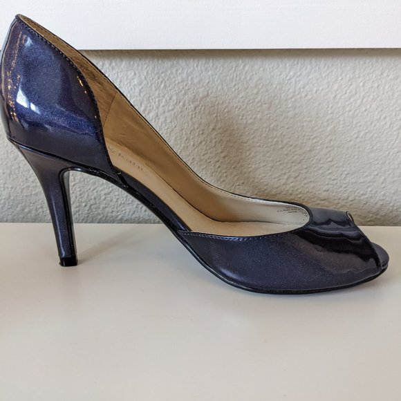 KELLY & KATIE- Blue patent peep-toe pumps - Picture 4 of 5